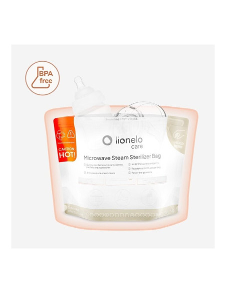 BN-LOC-THERMBAG_8_PACK,Pungi sterilizare microunde, Lionelo, Thermbag, Fara BPA, Sterilizare in 90 de sec., Elimina 99,9% dintre