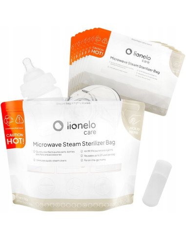 BN-LOC-THERMBAG_16_PACK,Pungi sterilizare microunde, Lionelo, Thermbag, Fara BPA, Sterilizare in 90 de sec., Elimina 99,9% dintr