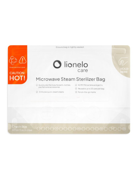 BN-LOC-THERMBAG_16_PACK,Pungi sterilizare microunde, Lionelo, Thermbag, Fara BPA, Sterilizare in 90 de sec., Elimina 99,9% dintr