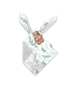 BN-6426972031820,Jucarie textila senzoriala, MimiNu, Moale, Cu doua fete, 30 x 30 cm, Din tesatura minky si bumbac, Materiale ce