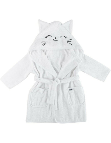 BN-84379,Halat de baie, Bubaba, Cu urechi Kitty, Marime 86/92/98, White