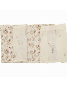 BN-87745,Set 4 lavete, Bubaba, Din muselina, Dimensiune 40x40 cm, Pentru spalarea si ingrijirea fetei si a corpului bebelusului 