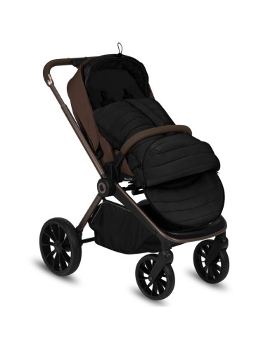 BN-LO-OLI_BLACK,Sac de iarna, Lionelo, Oli, Pentru carucior, landou sau scaun auto, 101x45 cm, Impermeabil, Rezistent pana la -2
