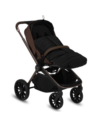 BN-LO-OLI_BLACK,Sac de iarna, Lionelo, Oli, Pentru carucior, landou sau scaun auto, 101x45 cm, Impermeabil, Rezistent pana la -2