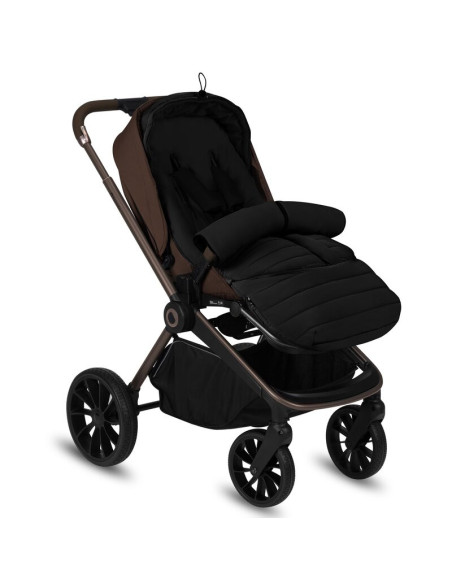 BN-LO-OLI_BLACK,Sac de iarna, Lionelo, Oli, Pentru carucior, landou sau scaun auto, 101x45 cm, Impermeabil, Rezistent pana la -2