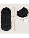 BN-LO-OLI_BLACK,Sac de iarna, Lionelo, Oli, Pentru carucior, landou sau scaun auto, 101x45 cm, Impermeabil, Rezistent pana la -2