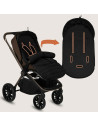 BN-LO-OLI_BLACK,Sac de iarna, Lionelo, Oli, Pentru carucior, landou sau scaun auto, 101x45 cm, Impermeabil, Rezistent pana la -2