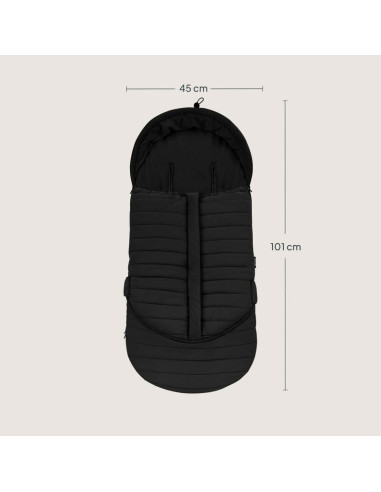 BN-LO-OLI_BLACK,Sac de iarna, Lionelo, Oli, Pentru carucior, landou sau scaun auto, 101x45 cm, Impermeabil, Rezistent pana la -2