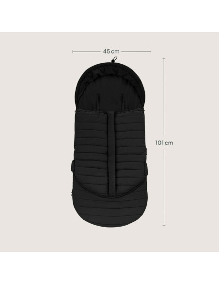 BN-LO-OLI_BLACK,Sac de iarna, Lionelo, Oli, Pentru carucior, landou sau scaun auto, 101x45 cm, Impermeabil, Rezistent pana la -2