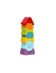 KC-12718,Jucarie din lemn, cubika, set constructii turn flexibil 8 piese 2