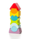 KC-12718,Jucarie din lemn, cubika, set constructii turn flexibil 8 piese