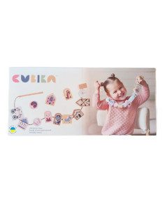 KC-16013,Jucarie din lemn, cubika, “joc de indemanare personaje de poveste” - pastel