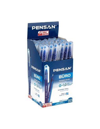 Set 50 de pixuri Pensan Buro, 1 mm, Albastru