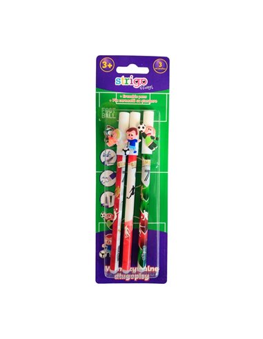 Set 3 pixuri cu cerneala termosensibila Strigo SSC193X3, Motiv fotball