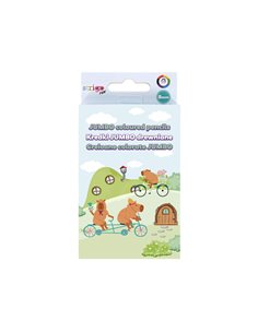 Creioane colorate Jumbo (groase) 8 mm, Motiv Capybara, 6 culori