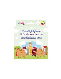 Set 4 textmarkere Strigo SSC504, Motiv Capybara, Neon