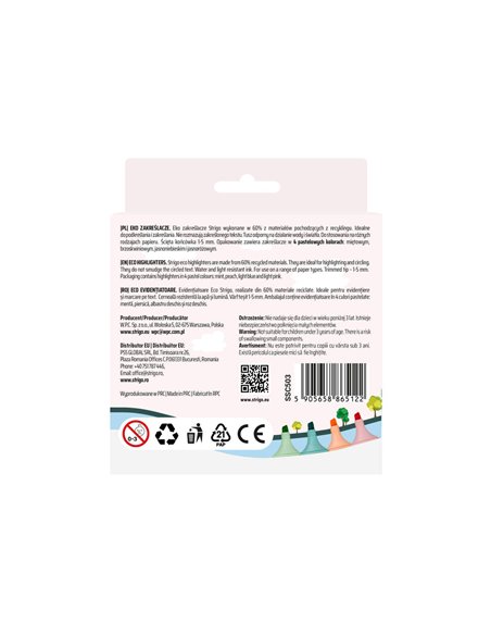 Set 4 textmarkere Strigo SSC503, Motiv Capybara, Pastel