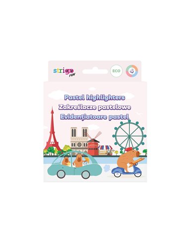 Set 4 textmarkere Strigo SSC503, Motiv Capybara, Pastel