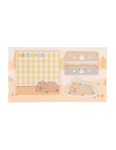 Notes adeziv Strigo SSN045, Motiv Capybara, Peach pastel