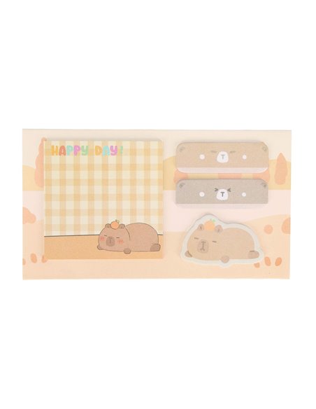 Notes adeziv Strigo SSN045, Motiv Capybara, Peach pastel