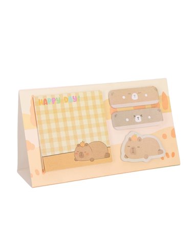 Notes adeziv Strigo SSN045, Motiv Capybara, Peach pastel