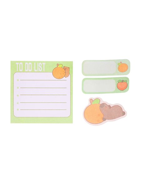 Notes adeziv Strigo SSSN044, Motiv Capybara, Verde pastel