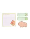 Notes adeziv Strigo SSN046, Motiv Capybara, Galben pastel