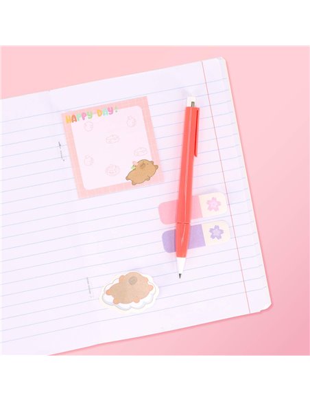 Notes adeziv Strigo SSN041, Motiv Capybara, Roz pastel