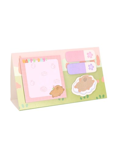 Notes adeziv Strigo SSN041, Motiv Capybara, Roz pastel