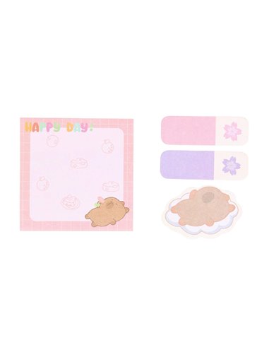 Notes adeziv Strigo SSN041, Motiv Capybara, Roz pastel