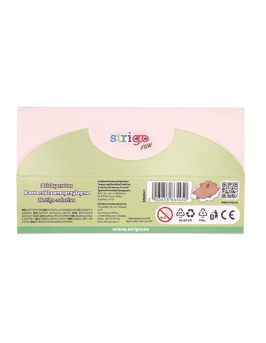 Notes adeziv Strigo SSN041, Motiv Capybara, Roz pastel