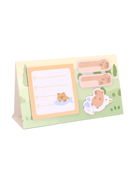 Notes adeziv Strigo SSN0421, Motiv Capybara, Portocaliu pastel