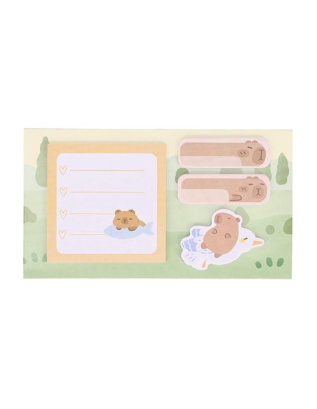 Notes adeziv Strigo SSN0421, Motiv Capybara, Portocaliu pastel