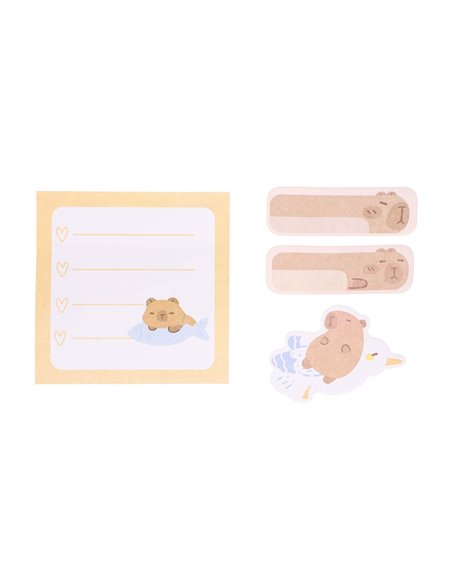 Notes adeziv Strigo SSN0421, Motiv Capybara, Portocaliu pastel