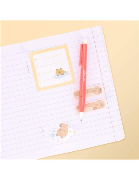 Notes adeziv Strigo SSN0421, Motiv Capybara, Portocaliu pastel