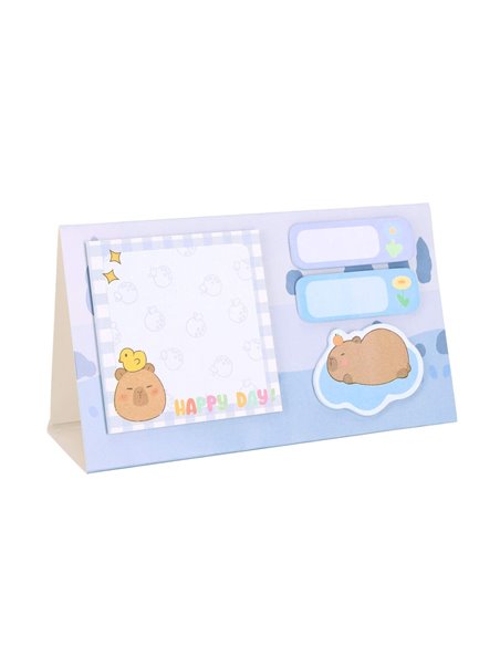 Notes adeziv Strigo SSN0421, Motiv Capybara, Albastru pastel