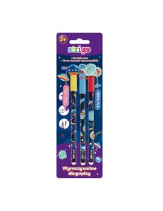 Set 3 pixuri cu cerneala termosensibila Strigo SSC161X3, Motiv space