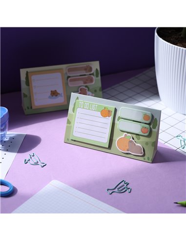 Notes adeziv Strigo SSSN044, Motiv Capybara, Verde pastel