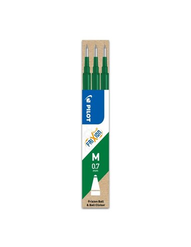 Rezerva roller Pilot Frixion Ball, 0.7 mm, verde, 3 bucati/set