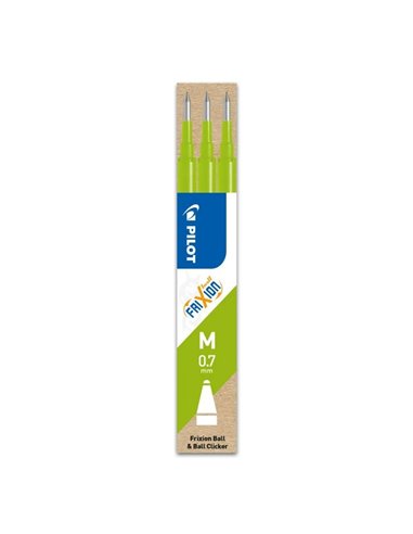 Rezerva roller Pilot Frixion Ball, 0.7 mm, verde deschis, 3 bucati/set