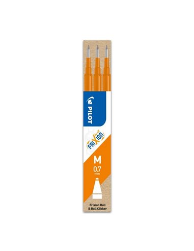 Rezerva roller Pilot Frixion Ball, 0.7 mm, portocaliu, 3 bucati/set