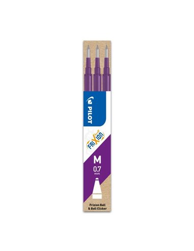 Rezerva roller Pilot Frixion Ball, 0.7 mm, violet, 3 bucati/set