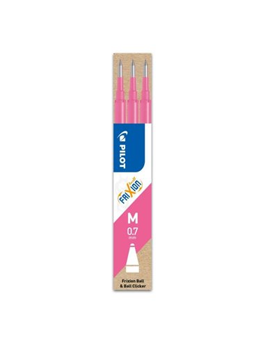 Rezerva roller Pilot Frixion Ball, 0.7 mm, roz, 3 bucati/set