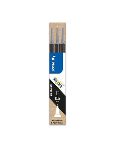 Rezerva roller Pilot Frixion Point, 0.5 mm, negru, 3 bucati/set