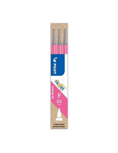 Rezerva roller Pilot Frixion Point, 0.5 mm, roz, 3 bucati/set
