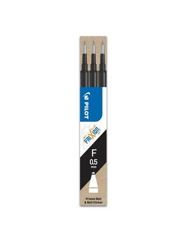 Rezerva roller Pilot Frixion Ball/Clicker, 0.5 mm, negru, 3 bucati/set