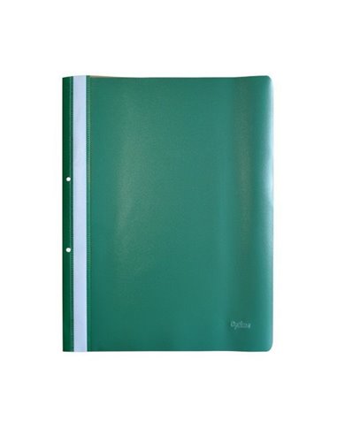 Set 10 dosare plastic PP A4  cu sina si gauri Optima, 120/180 microni, Verzi