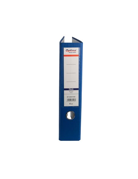 Biblioraft plastifiat A4 Optima Classic, 7.5 cm, Albastru