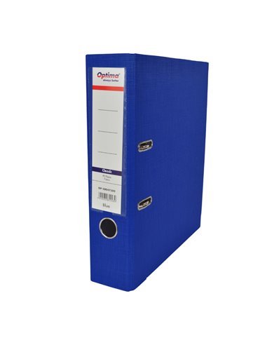 Biblioraft plastifiat A4 Optima Classic, 7.5 cm, Albastru