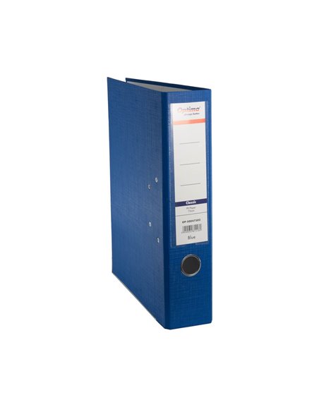 Biblioraft plastifiat A4 Optima Classic, 7.5 cm, Albastru
